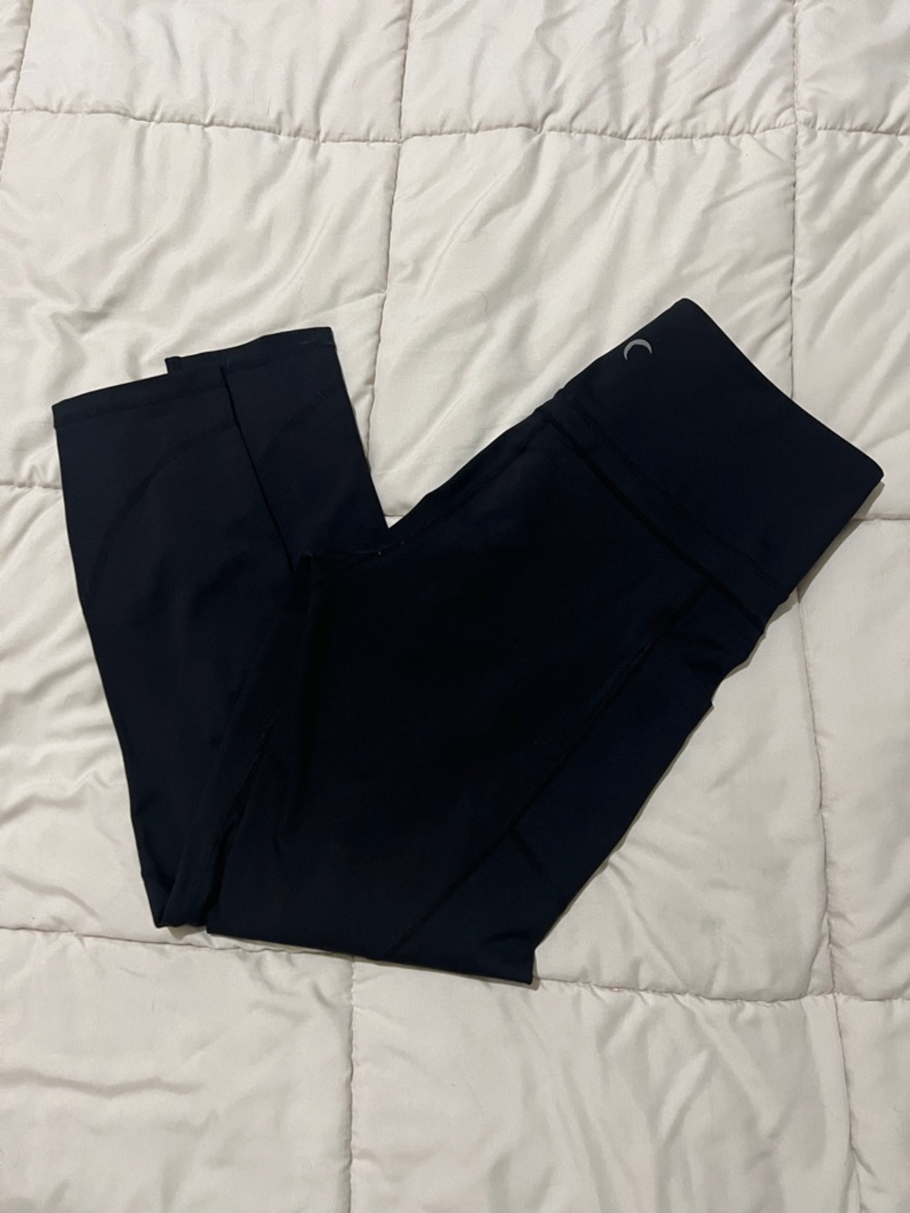 ZYIA Black High-Waist Performance Leggings with Reflective Crescent